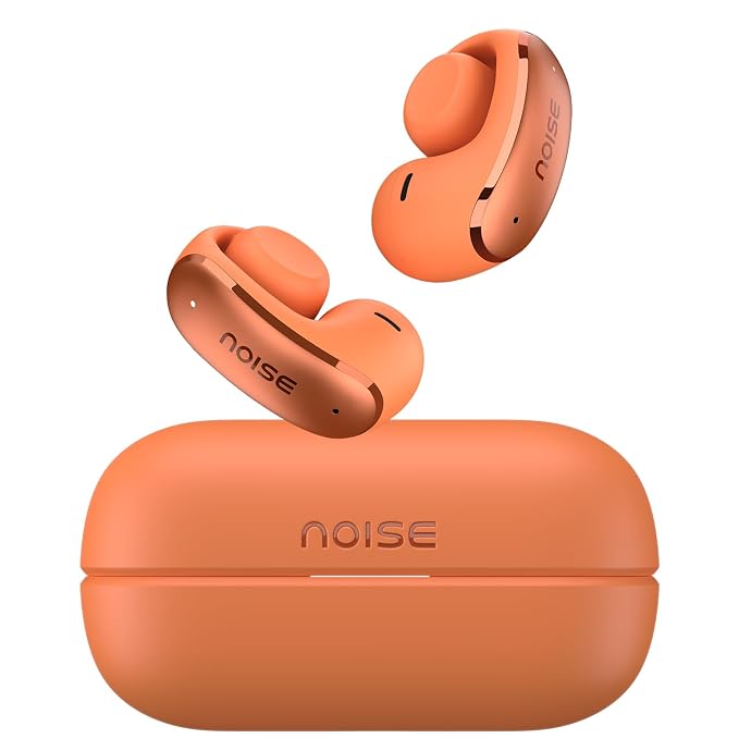 Noise Alt Clip Wireless Open-Ear Earbuds (2026), Hi-Res LHDC Audio, AI-Powered, App Support, Up to 35H Playtime, Secure Clip Design, Quad mic ENC, BTv6.0 (Chosen Orange)
